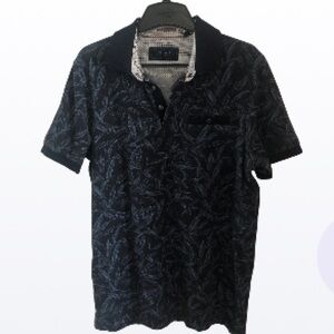 Ted Baker 3 Blue Polo Shirt with Relaxed Fit and Botanical Eclectic Grandpa